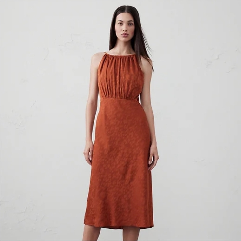 Banana republic terracotta midi dress NEW size 4